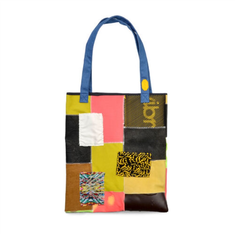 Patchwork Shopper Siyah-kırmızı-pembe-bej Vibram